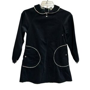 La Faute à Voltaire Suzette Dress Size 10-11 Black Denim Peter Pan Collar Cotton